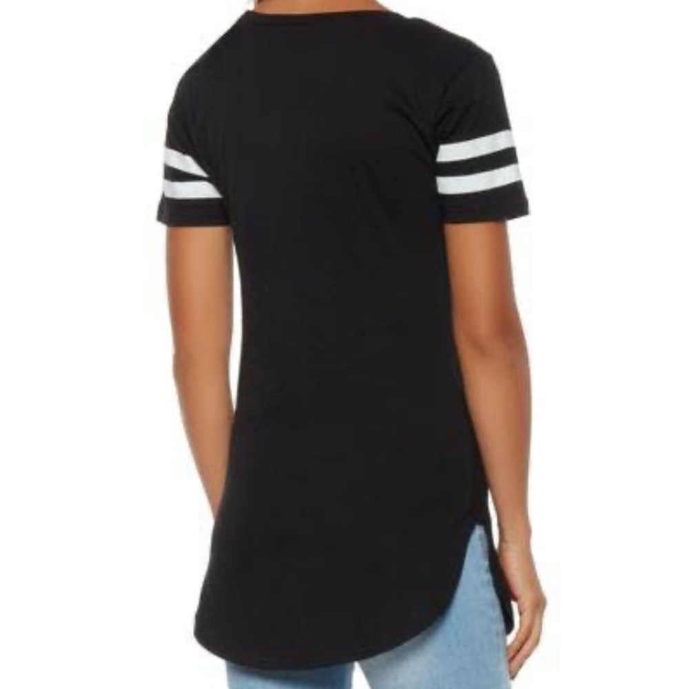 Varsity Stripe Sleeve Tunic Top or Mini Dress - Picture 3 of 5
